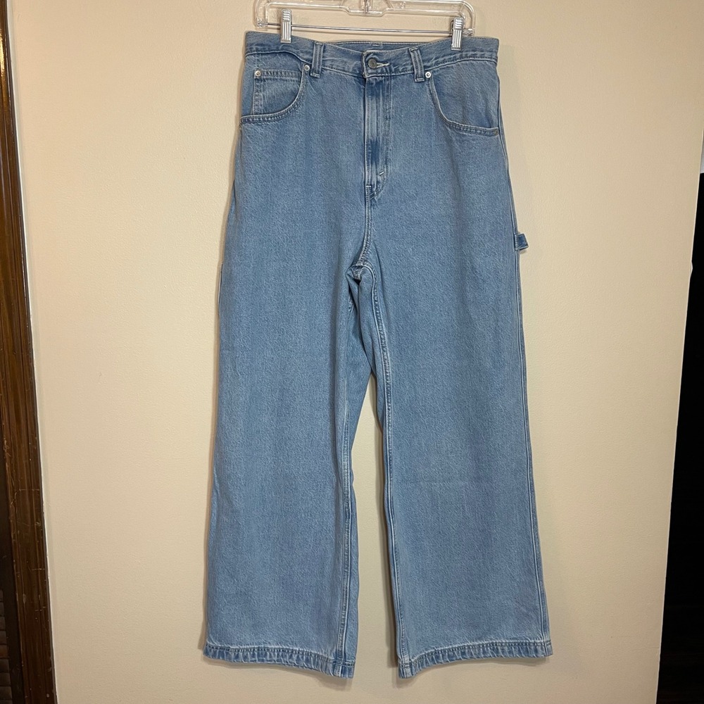 Levis Cinch Baggy Carpenter Jeans Light Blue Wide Leg High Rise W31 L31